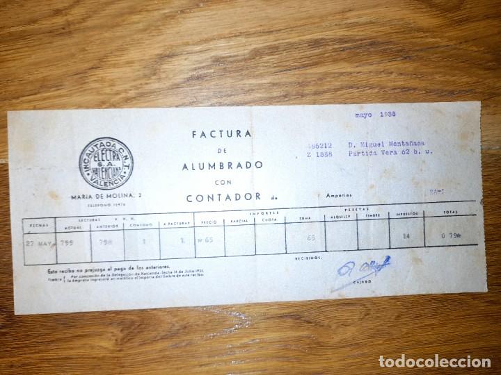 Military Antiques: Factura guerra civil Electricidad Valencia Empresa incautada por CNT Electra Valenciana anarquismo