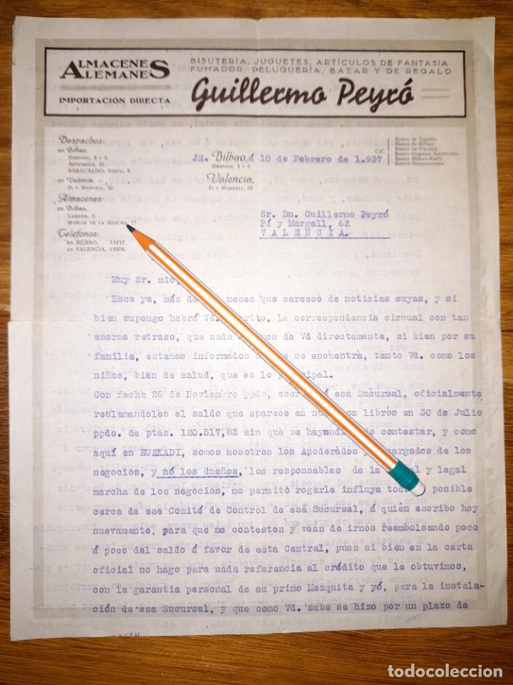 Military Antiques: Curiosa carta Almacenes Alemanes de Bilbao Guerra civil zona republicana febrero 1937