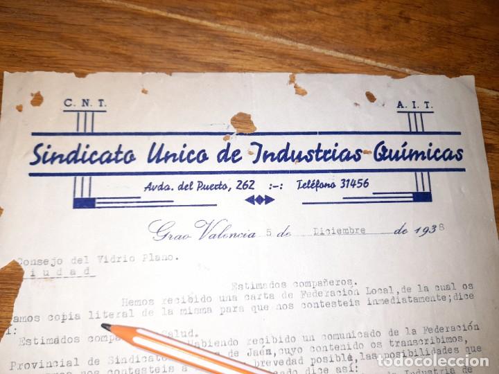 Military Antiques: Interesante carta Guerra civil del Sindicato Industrias Qu&iacute;micas Valencia de la CNT anarquista