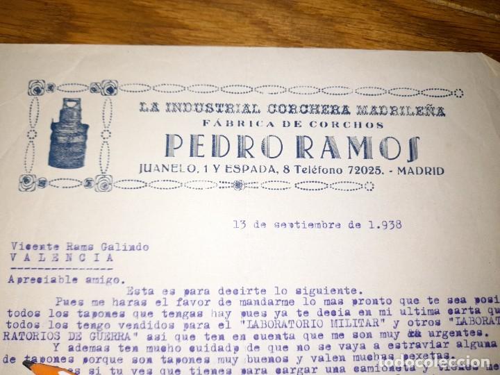Military Antiques: Carta membrete Industrial corchera madrile&ntilde;a Guerra civil 1938 para suministro militar