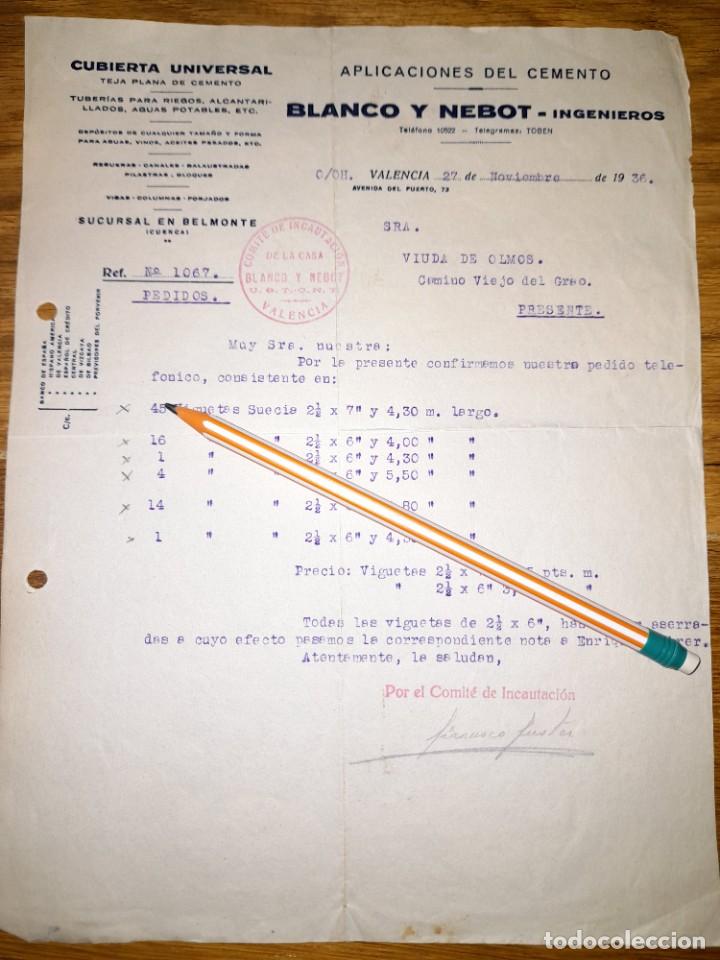 Military Antiques: Factura Guerra civil empresa de ingenier&iacute;a de Valencia 1937 incautada por Comit&eacute;