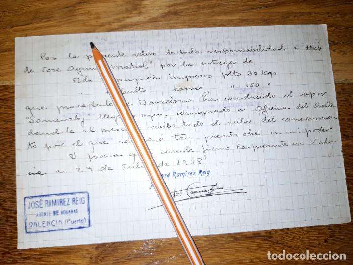 Military Antiques: Nota eximiendo responsabilidad por mercanc&iacute;as en el bloqueo por guerra civil puerto de Valencia 1938