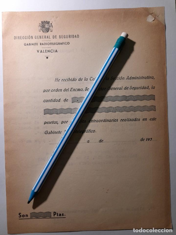 Military Antiques: Formulario en blanco Gabinete radiotelegr&aacute;fico Direcci&oacute;n General de Seguridad Guerra Civil Valencia