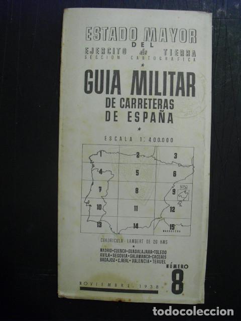 Military Antiques: GUERRA CIVIL GUIA MILITAR DE CARRETERAS DE ESPA&Ntilde;A ( EJ. REPUBLICANO) HOJA N&ordm; 8 ( MADRID, CUENCA....)