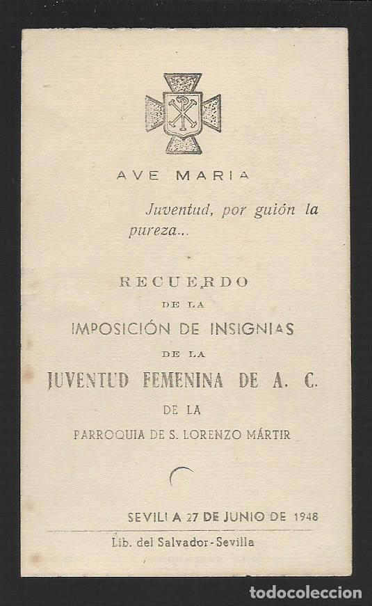 Militaria: RECUERDO IMPOSICION DE INSIGNIAS JUVENTUD FEMENINA DE A.C. VER FOTO