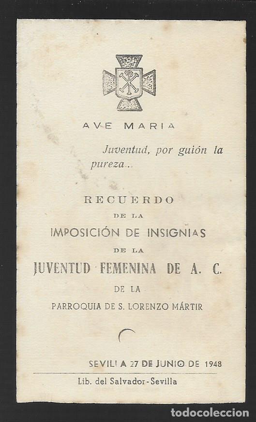 Militaria: RECUERDO IMPOSICION DE INSIGNIAS JUVENTUD FEMENINA DE A.C. VER FOTO