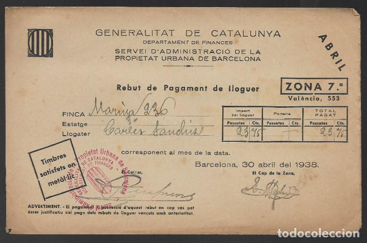 Military Antiques: GENERALITAT DE CATALUNYA,- CONTROL PROPIEDAD URBANA, A&Ntilde;O 1938, VER FOTO