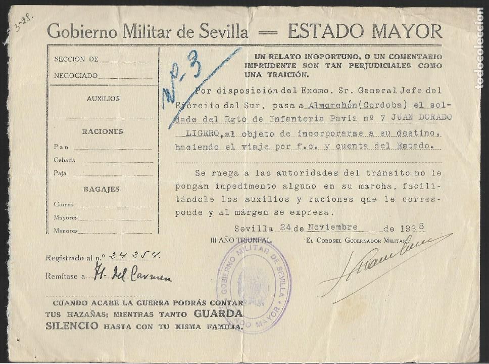 Militaria: SEVILLA, VIAJE A ALMORCHON- CORDOBA PARA INCORPORACION A SU DESTINO, VER FOTOS