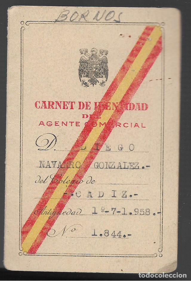 Military Antiques: BORNOS--CADIZ-- CARNET AGENTE COMERCIAL- VER FOTO