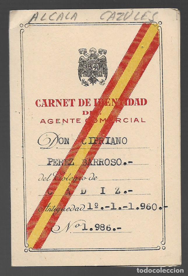 Military Antiques: ALCALA D LOS GANZULES--CADIZ-- CARNET AGENTE COMERCIAL- VER FOTO