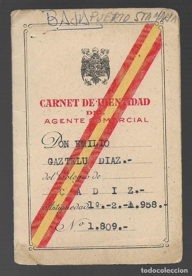 Military Antiques: PUERTO SANTA MARIA--CADIZ-- CARNET AGENTE COMERCIAL- VER FOTO