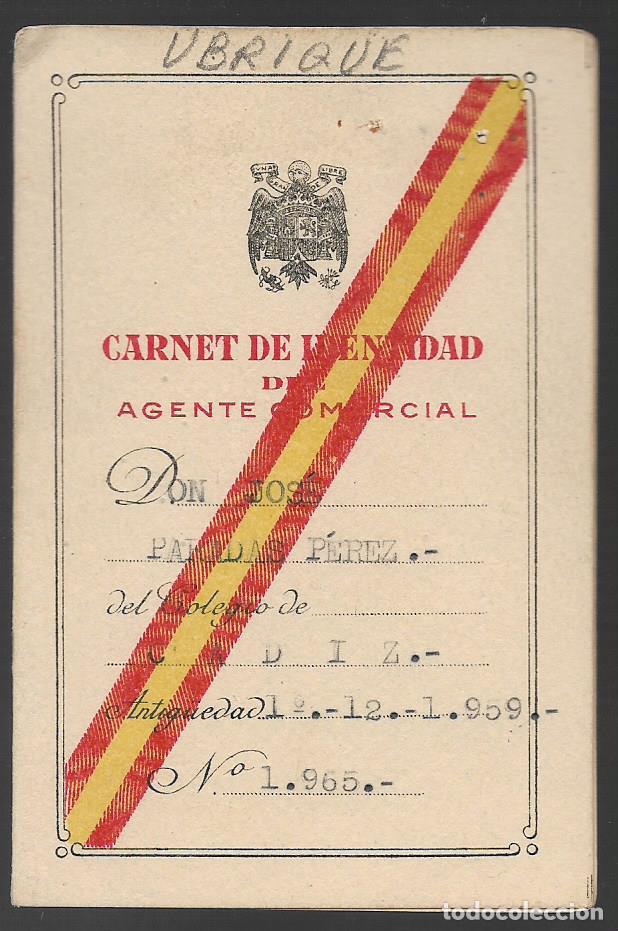 Military Antiques: UBRIQU--CADIZ-- CARNET AGENTE COMERCIAL- VER FOTO