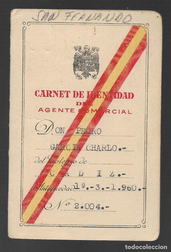 Military Antiques: SAN FERNANDO--CADIZ-- CARNET AGENTE COMERCIAL- VER FOTO