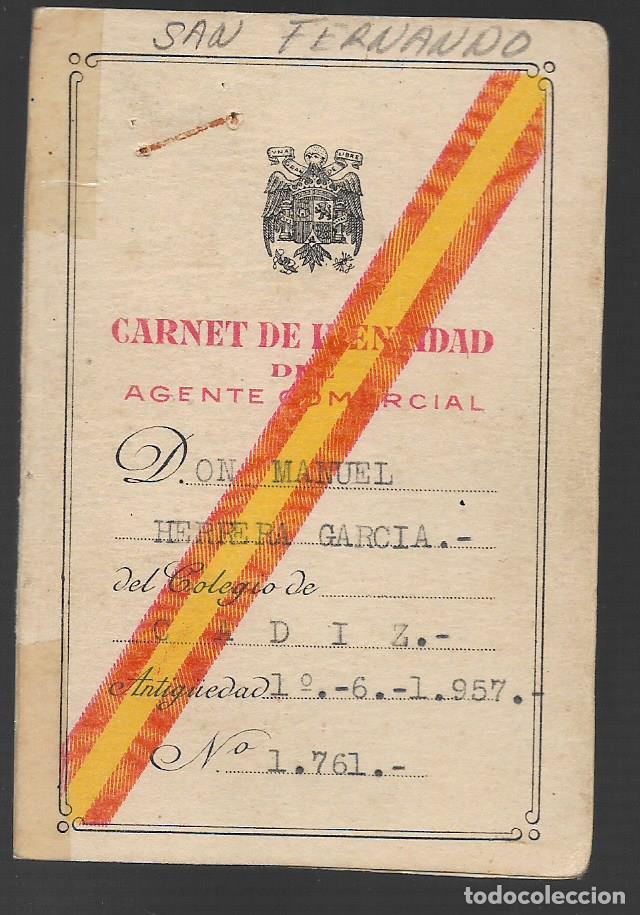 Military Antiques: SAN FERNANDO--CADIZ-- CARNET AGENTE COMERCIAL- VER FOTO