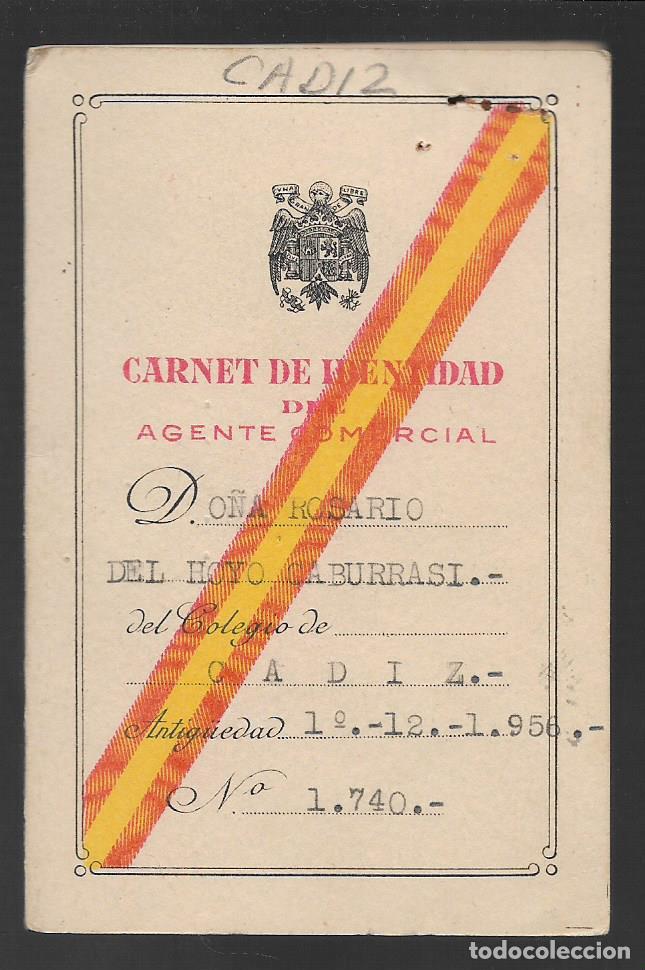 Military Antiques: CADIZ-- CARNET AGENTE COMERCIAL- VER FOTO
