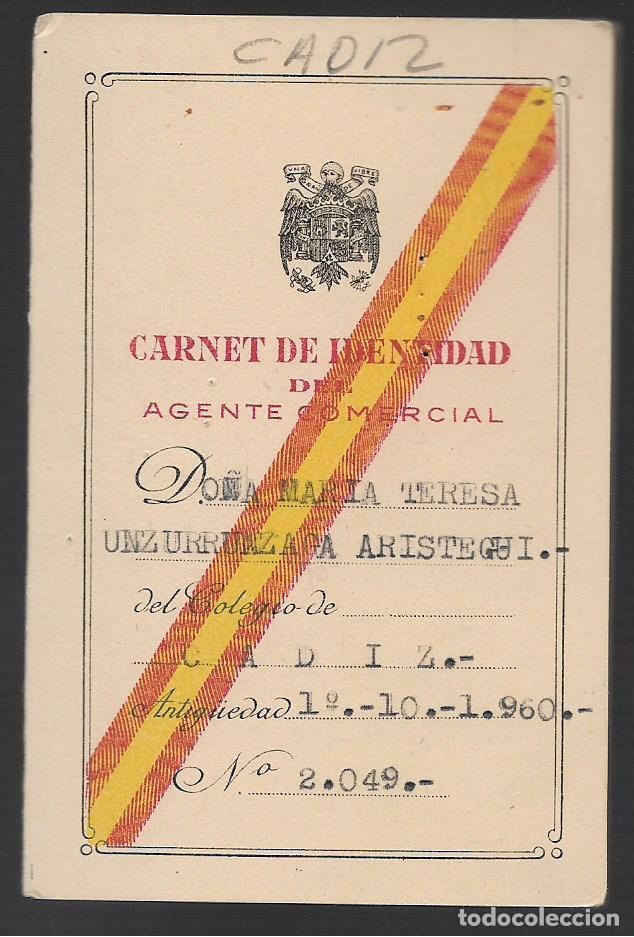 Military Antiques: CADIZ-- CARNET AGENTE COMERCIAL-FEMANINO- VER FOTO
