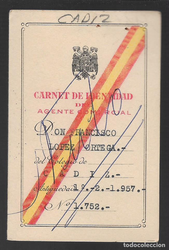 Military Antiques: CADIZ-- CARNET AGENTE COMERCIAL- VER FOTO