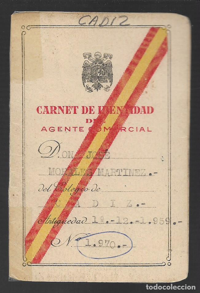 Military Antiques: CADIZ-- CARNET AGENTE COMERCIAL- VER FOTO