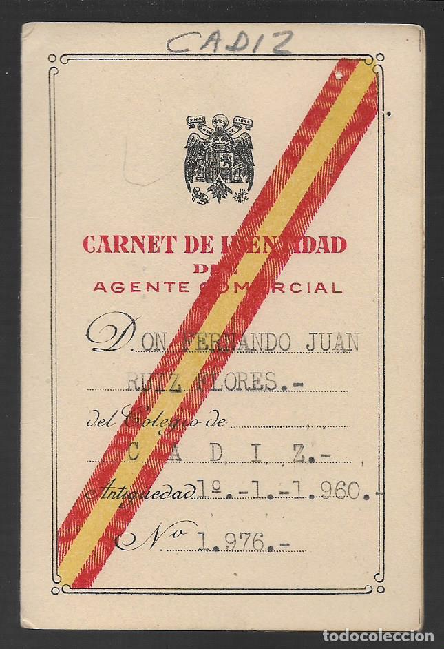Military Antiques: CADIZ-- CARNET AGENTE COMERCIAL- VER FOTO