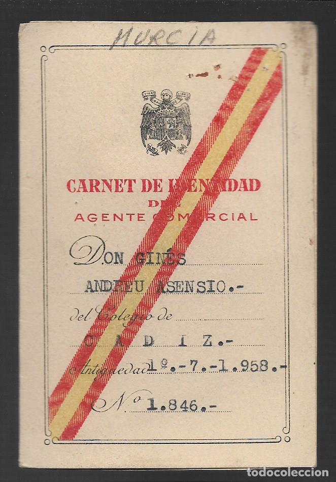 Militaria: MURCIA-- CARNET AGENTE COMERCIAL- VER FOTO
