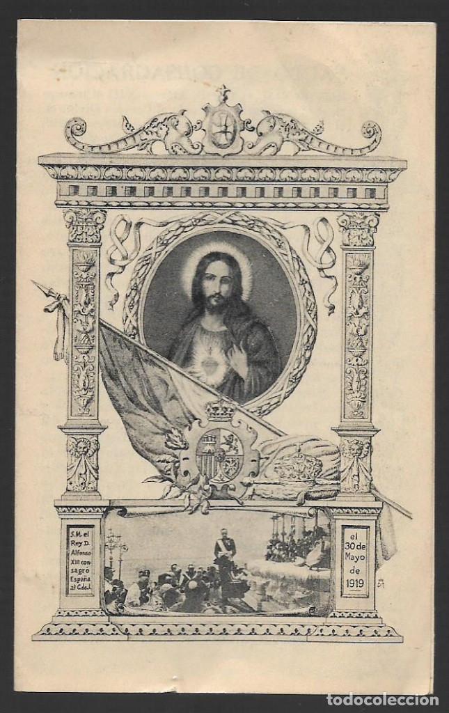 Militaria: LIGA DEFENSA ESPIRITUAL NUESTRO CATOLICO MONARCA,- 30 MAYO 1919,- VER FOTOS