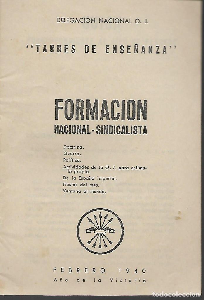Military Antiques: DELEGACION NAC. 0.J. --FORMACION NACIONAL SINDICALISTA- FEBRERO 1940, VER FOTOS