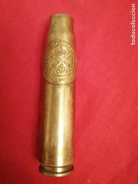 Military Antiques: CASQUILLO. PARQUE Y MAESTRANZA DE ARTILLERIA-SEVILLA-MIDE: 11 C.M. ALTURA X 2,50 C.M. DIAMETRO,VER