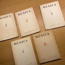Militaria: REVISTA MUSICA 1AL 5 COMPLETA 1938 MINISTERIO INSTRUCCION PUBLICA DIR GRAL BELLAS ARTES GUERRA CIVIL