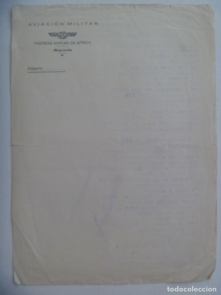 Militaria: GUERRA CIVIL - AVIACION FUERZAS AEREAS DE AFRICA : CARTA SIN USAR, DETRAS HIMNO DE LOS VETERANOS