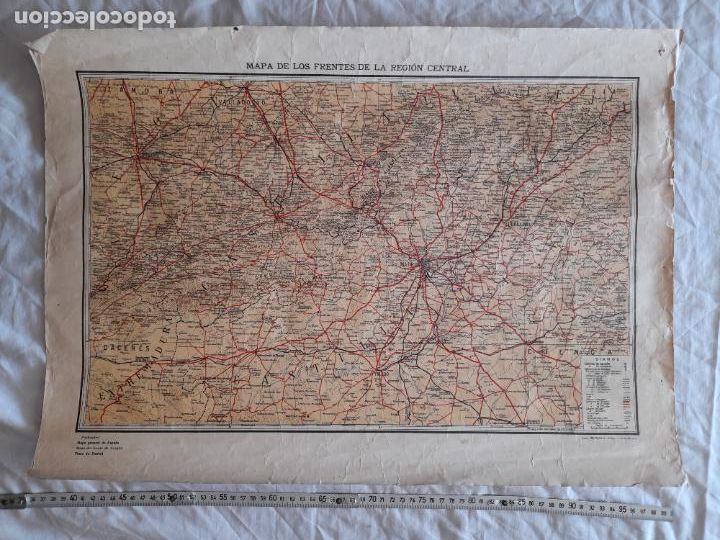 Militaria: Antiguo MAPA DE LOS FRENTES DE LA REGI&Oacute;N CENTRAL, ORIGINAL GUERRA CIVIL. Casa Editorial Segui