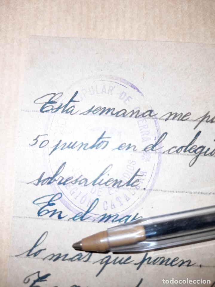 Militaria: Carta con cu&ntilde;o del jefe de estudios de Escuela Popular de Guerra de la regi&oacute;n catalana guerra civil