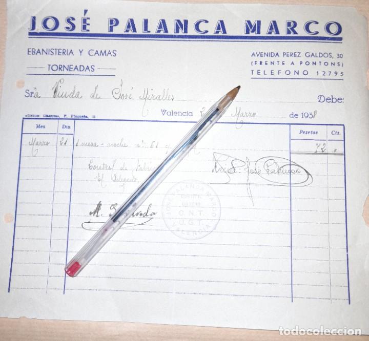 Militaria: Nota de entrega Jos&eacute; Palanca Marco ebanister&iacute;a intervenida CNT UGT guerra civil 1938