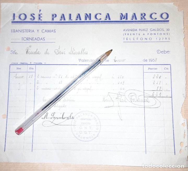 Militaria: Nota de entrega Jos&eacute; Palanca Marco ebanister&iacute;a intervenida CNT UGT guerra civil 1938
