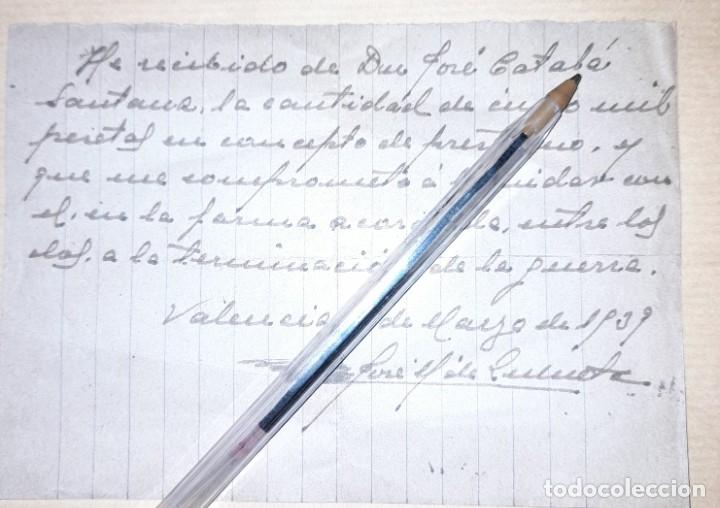 Militaria: Recibo por un pr&eacute;stamo de dinero a devolver cuando acabe la guerra civil marzo 1939