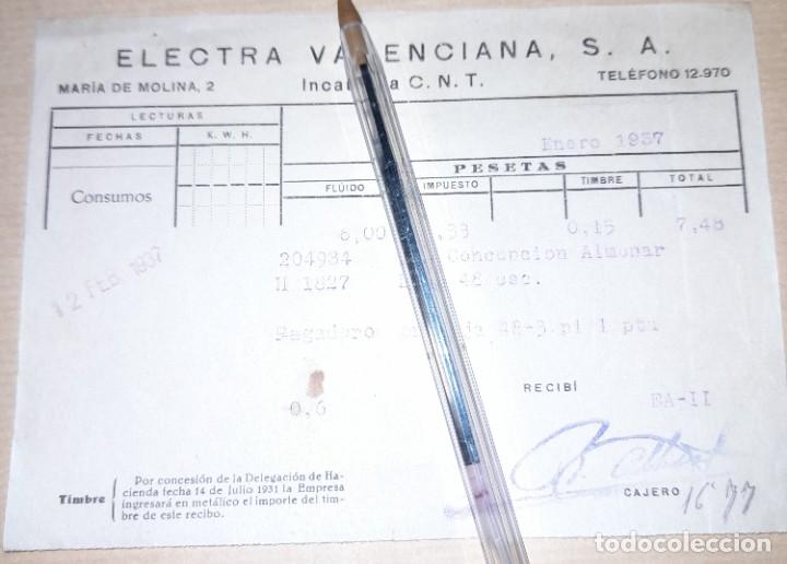 Militaria: factura compa&ntilde;&iacute;a electra valenciana incautada CNT guerra civil 1937