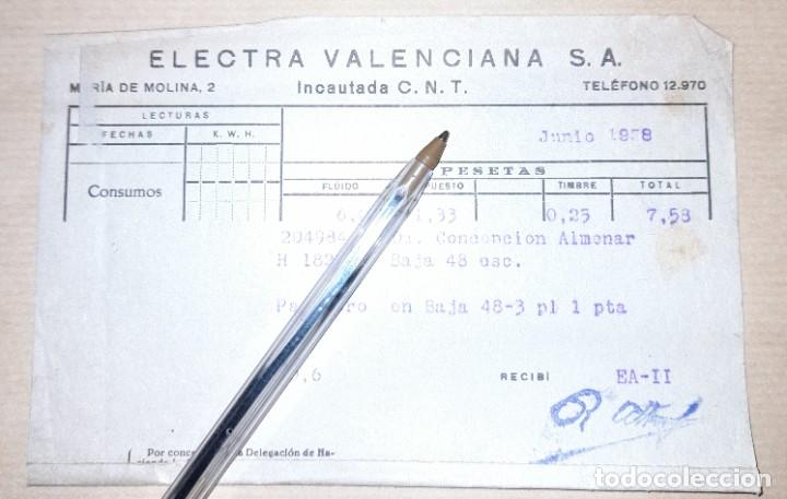 Militaria: factura compa&ntilde;&iacute;a electra valenciana incautada CNT guerra civil 1938