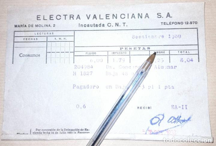 Militaria: factura compa&ntilde;&iacute;a electra valenciana incautada CNT guerra civil 1937