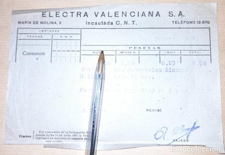 Militaria: factura compa&ntilde;&iacute;a electra valenciana incautada CNT guerra civil 1937