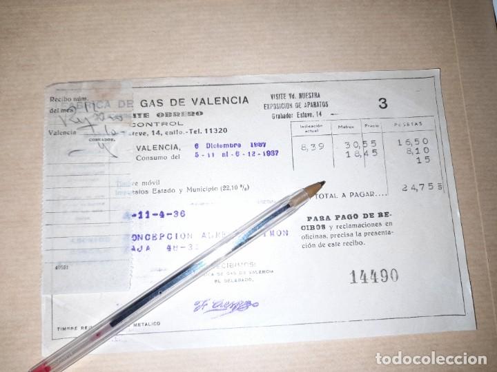 Military Antiques: Recibo servicio de gas Valencia guerra civil f&aacute;brica bajo control obrero diciembre 1937