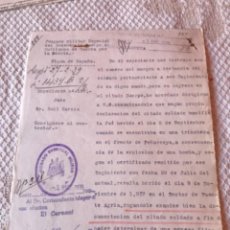 Militaria: OCTAVILLA JUZGADO MILITAR PEÑARROYA GUERRA CIVIL 1939. Lote 280320868