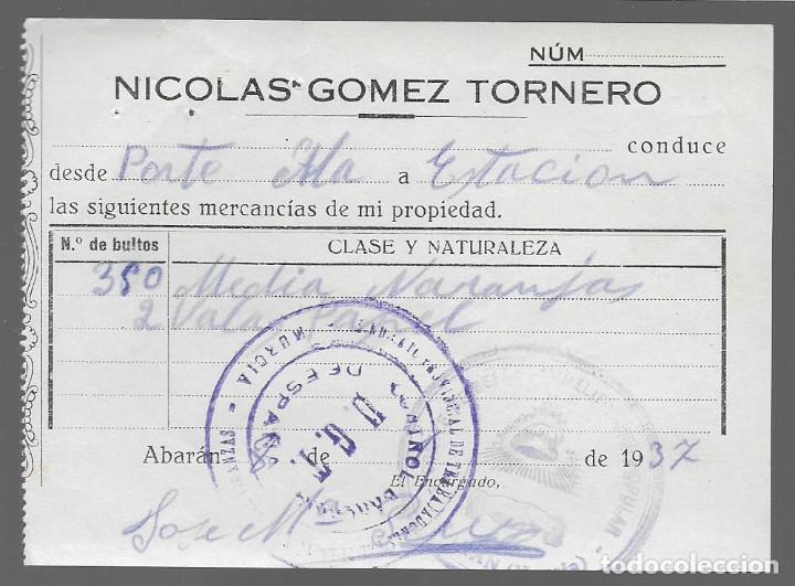 Militaria: MURCIA,- SELLADO-U.G.T.- NICOLAS GOMEZ TORNERO, A&Ntilde;O 1937, VER FOTO