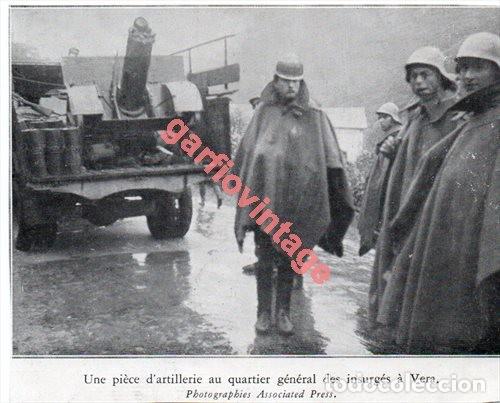 Military Antiques: GUERRA CIVIL, VERA,PIEZA DE ARTILLERIA EN CUARTEL GENERAL MILICIANOS, 115X90MM, RETAL DE PUBLICACION