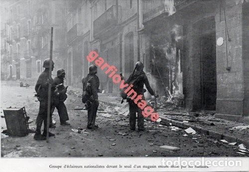 Military Antiques: GUERRA CIVIL, TIENDA EN LLAMAS, 220X145 MM, RETAL DE PUBLICACION