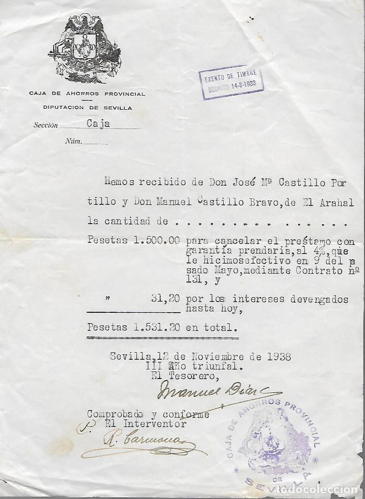 Military Antiques: SEVILLA,- CAJA DE AHORROS PROVINCIAL.- A&Ntilde;O 1938, VER FOTO