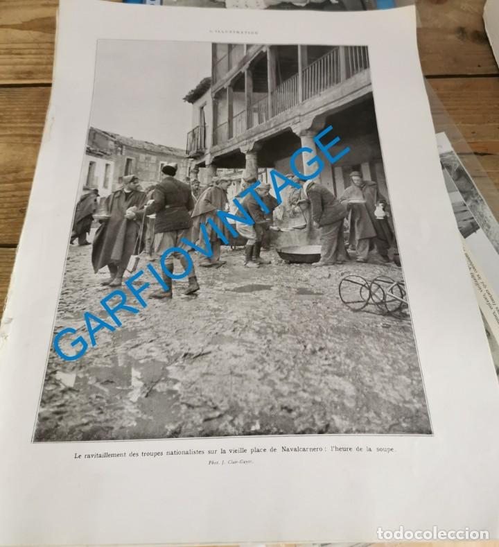 Military Antiques: NAVALCARNERO, GUERRA CIVIL, TROPAS NACIONALES EN LA PLAZA, HOJA DE PUBLICACION, 28X38 CMS