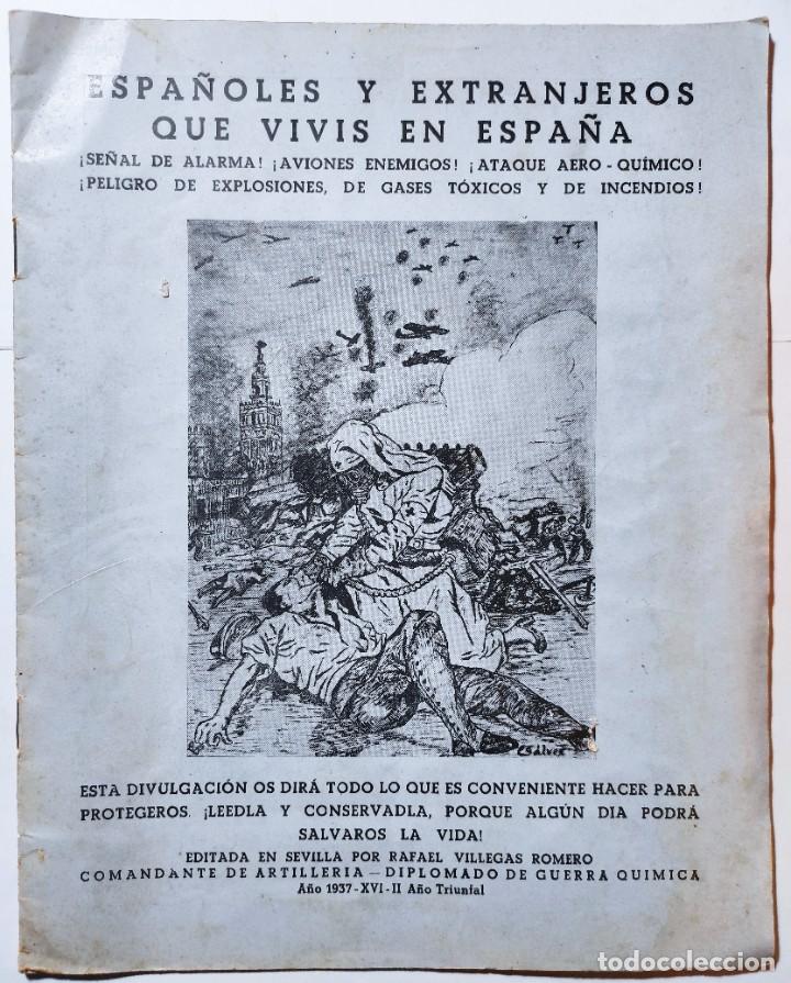 Military Antiques: Propaganda Franquista 1937 GUERRA QUIMICA