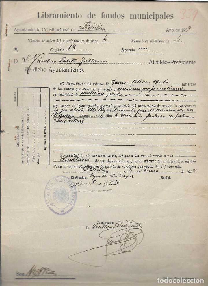 Military Antiques: DELEITOSA- LIBRAMIENTO PARA UN NUEVO ACORAZADO ESPA&Ntilde;A.-FIRMA EL ALCALDE. VER FOTOS
