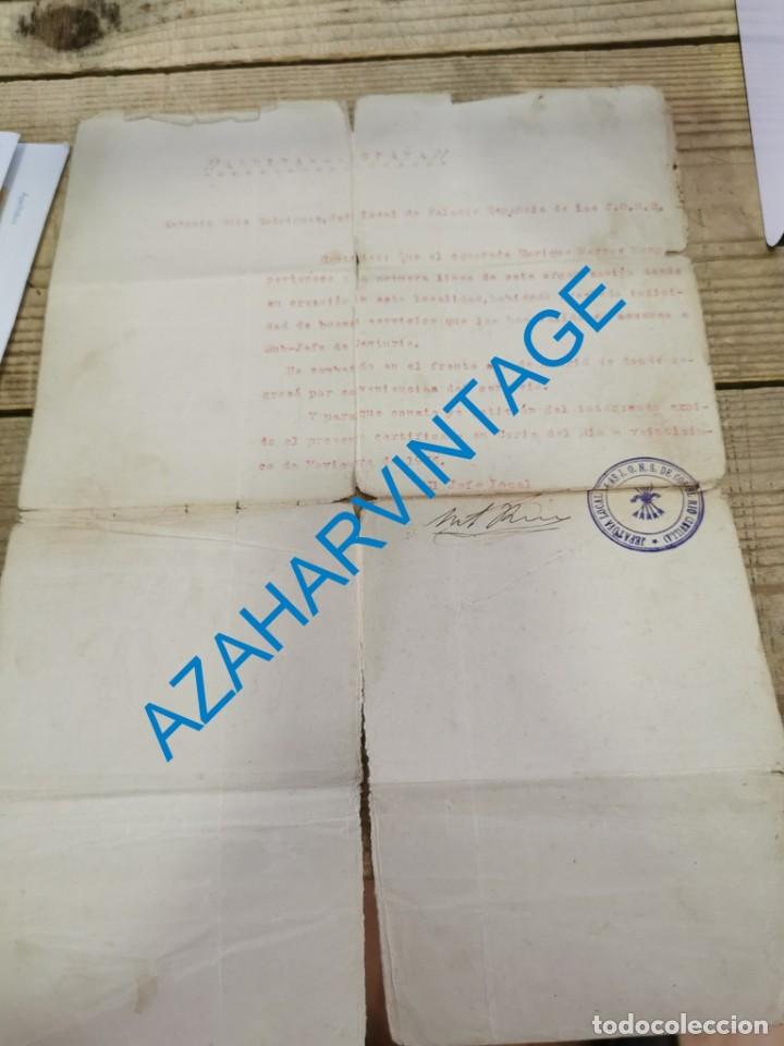 Militaria: FALANGE, CORIA DEL RIO, SEVILLA, 1936, GUERRA CIVIL, CERTIFICADO ASCENSO A SUB-JEFE DE CENTURIA