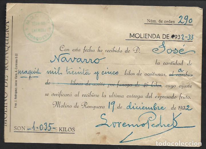 Militaria: MOLINO DE RONQUERA, --TERMINO DE CARMONA- SEVILLA.- ACEITUNAS- VER FOTO