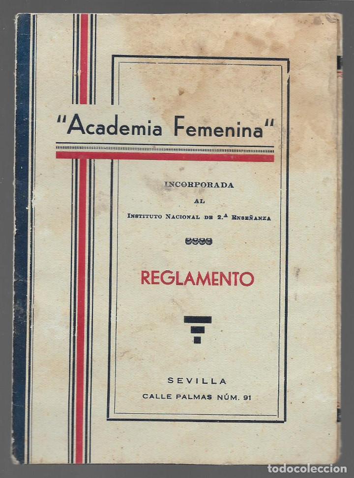 Militaria: SEVILLA.- REGLAMENTO -ACADEMIA FEMANINA- VER FOTOS